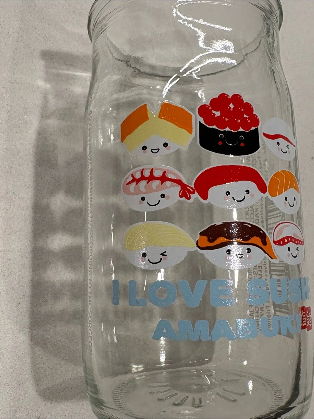 I Love Sushi Amabuki Kawaii Glass Jar